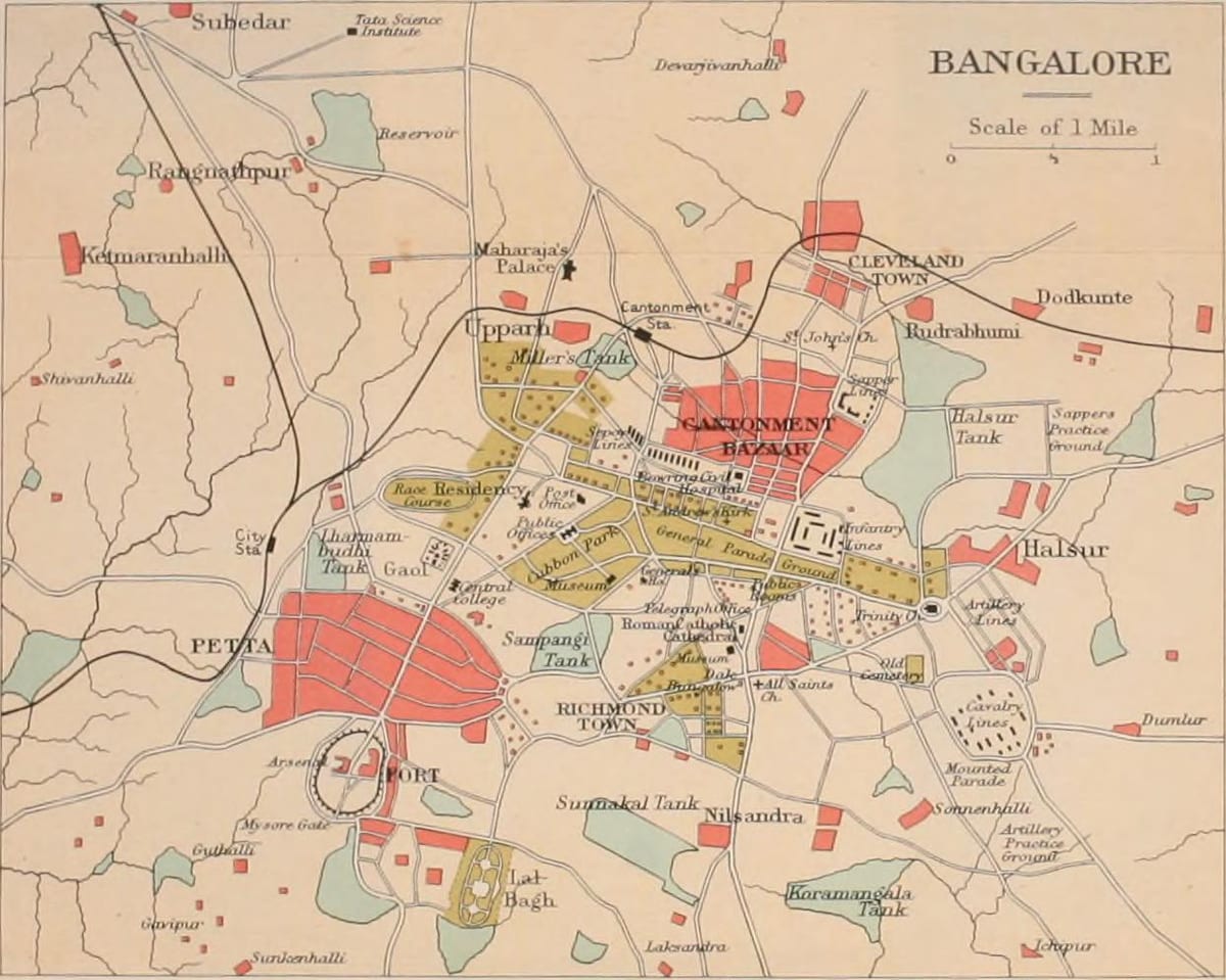 Bangalore viejo mapa