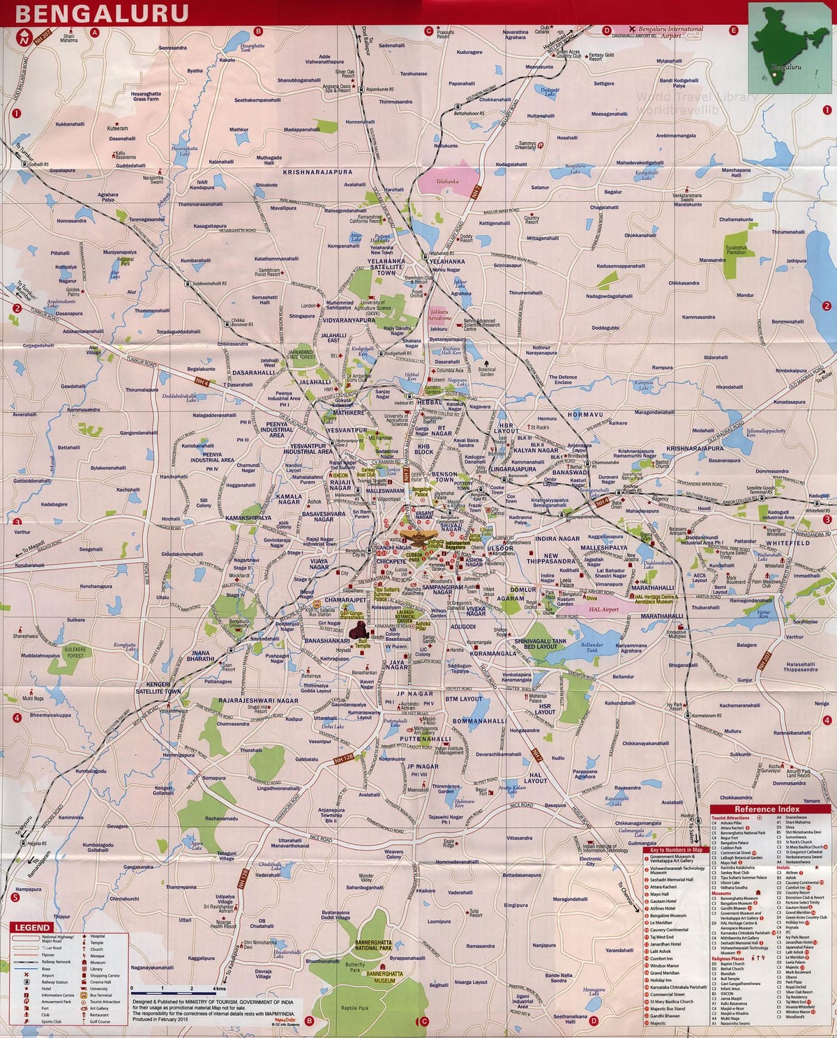 Bangalore atracciones turísticas mapa