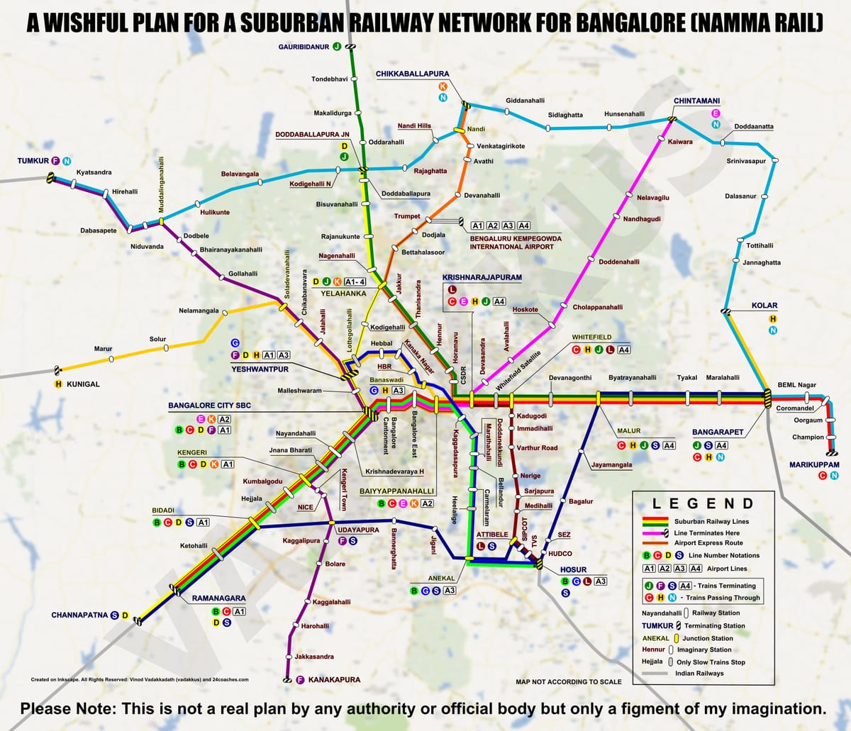 mapa de la estación de tren de Bangalore