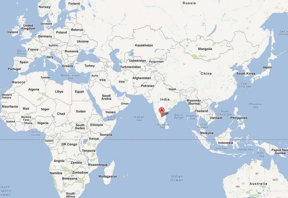 Bangalore en el mapa del mundo