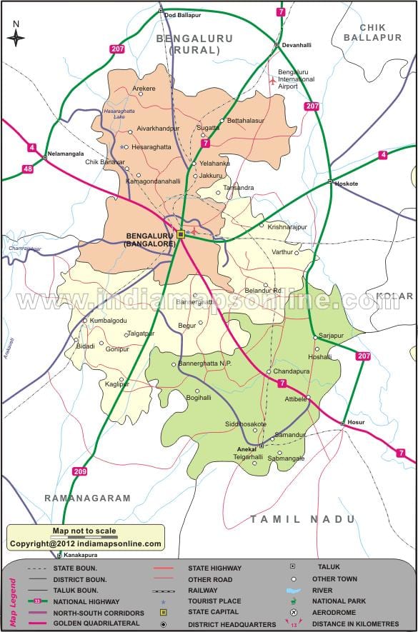mapa de Bangalore norte