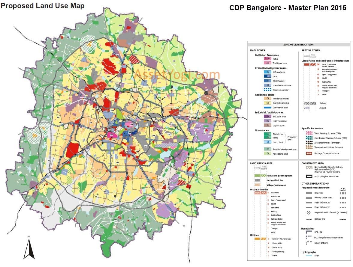 el uso de la tierra mapa de Bangalore