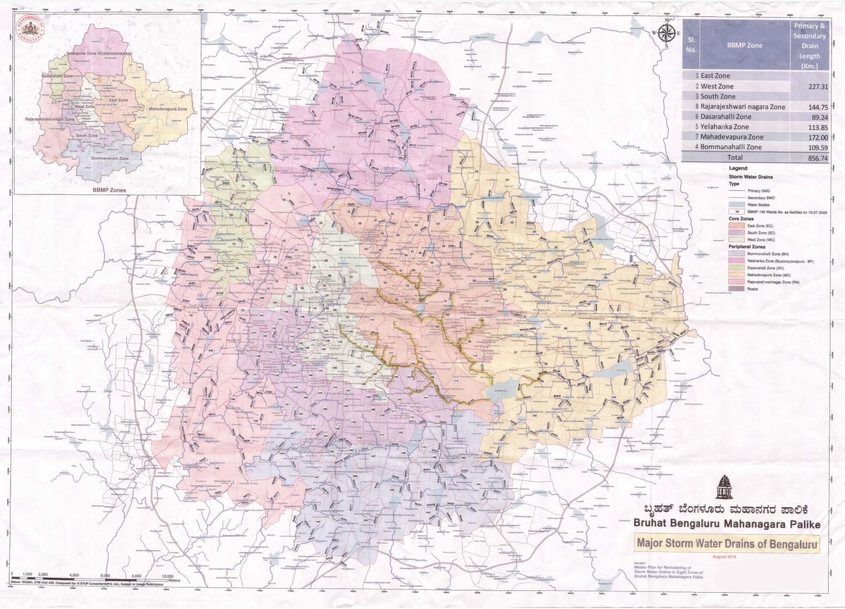 mapa de BBMP rajakaluve