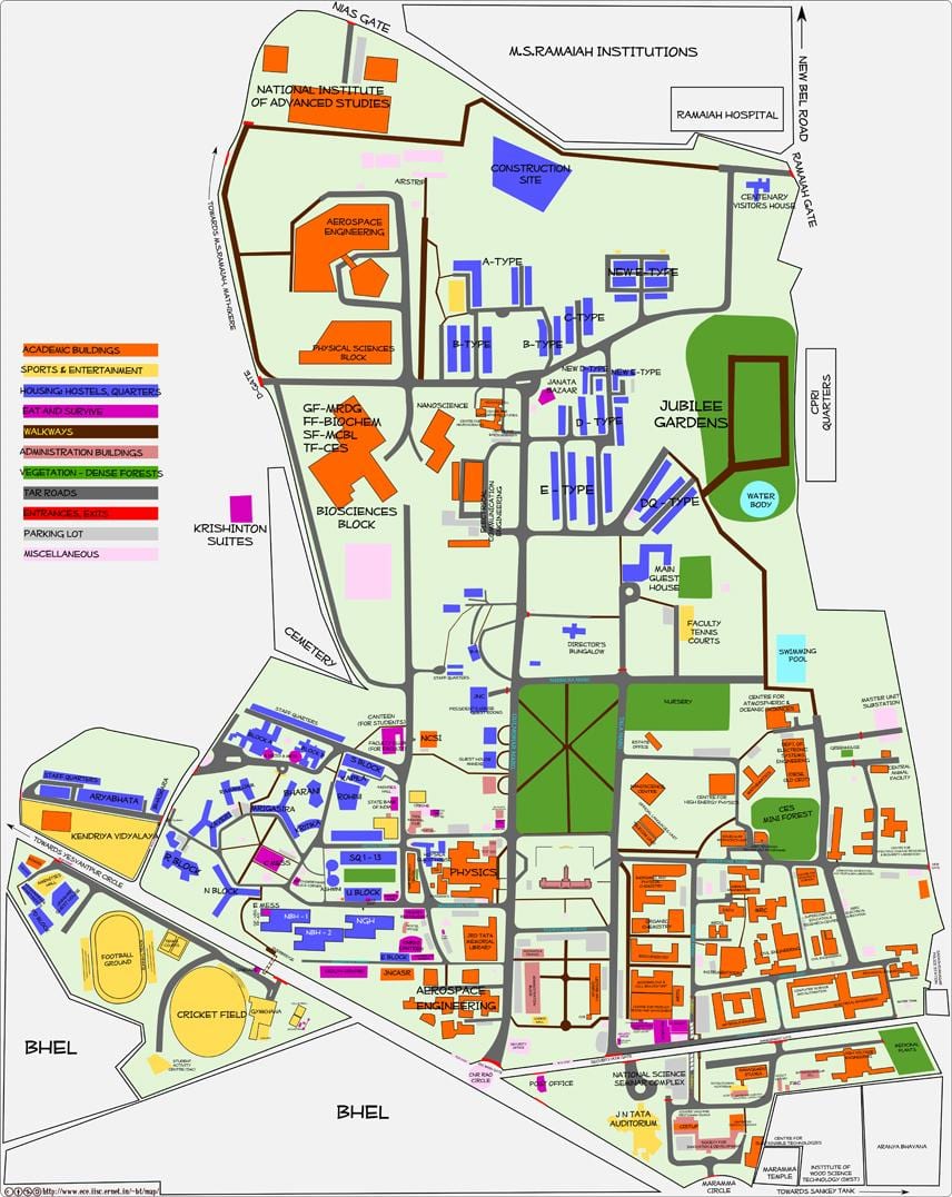 mapa de CDII Bangalore