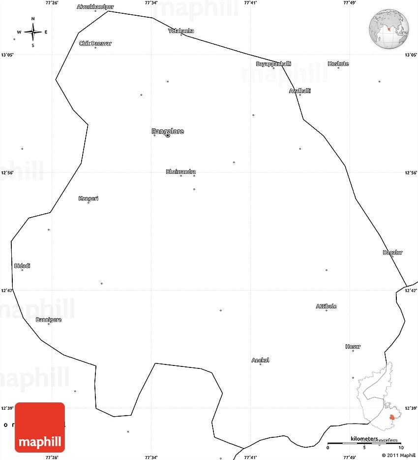 Bangalore mapa de esquema