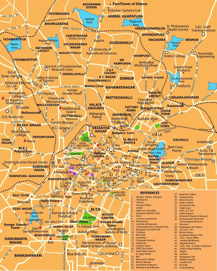 Bangalore en el mapa