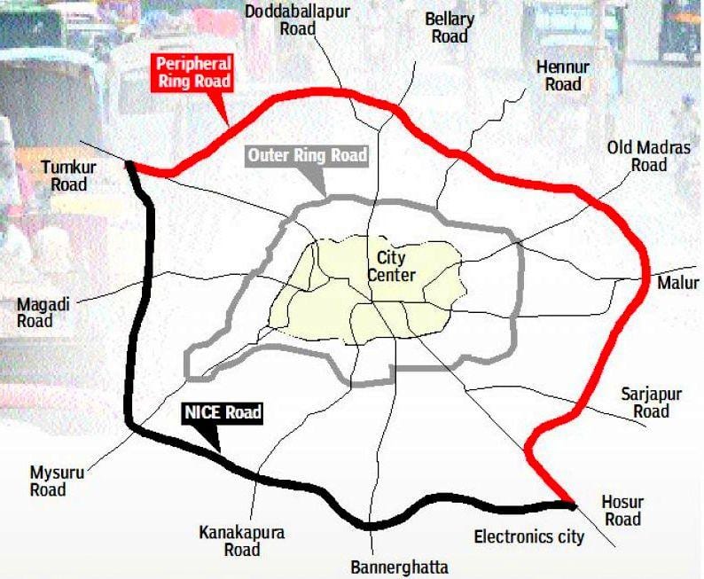 Bangalore PRR mapa