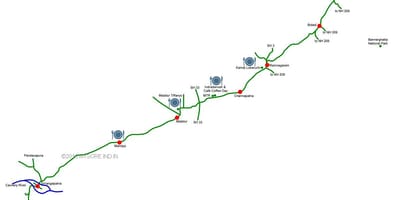 Mapa de Bangalore a Mysore