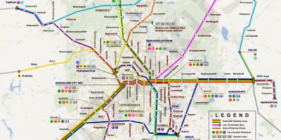 Mapa de la estación de tren de Bangalore