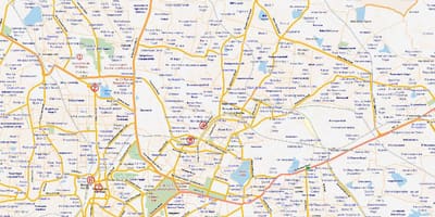 Mapa de la ruta Bangalore