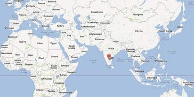 Bangalore en el mapa del mundo
