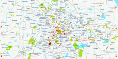 Mapa de la ciudad de Bangalore detallada