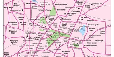 Bangalore en un mapa