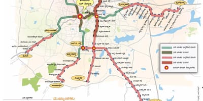 Namma de metro de la fase 2 mapa de la ruta