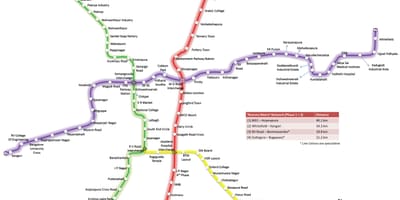 Bmrcl mapa de la ruta